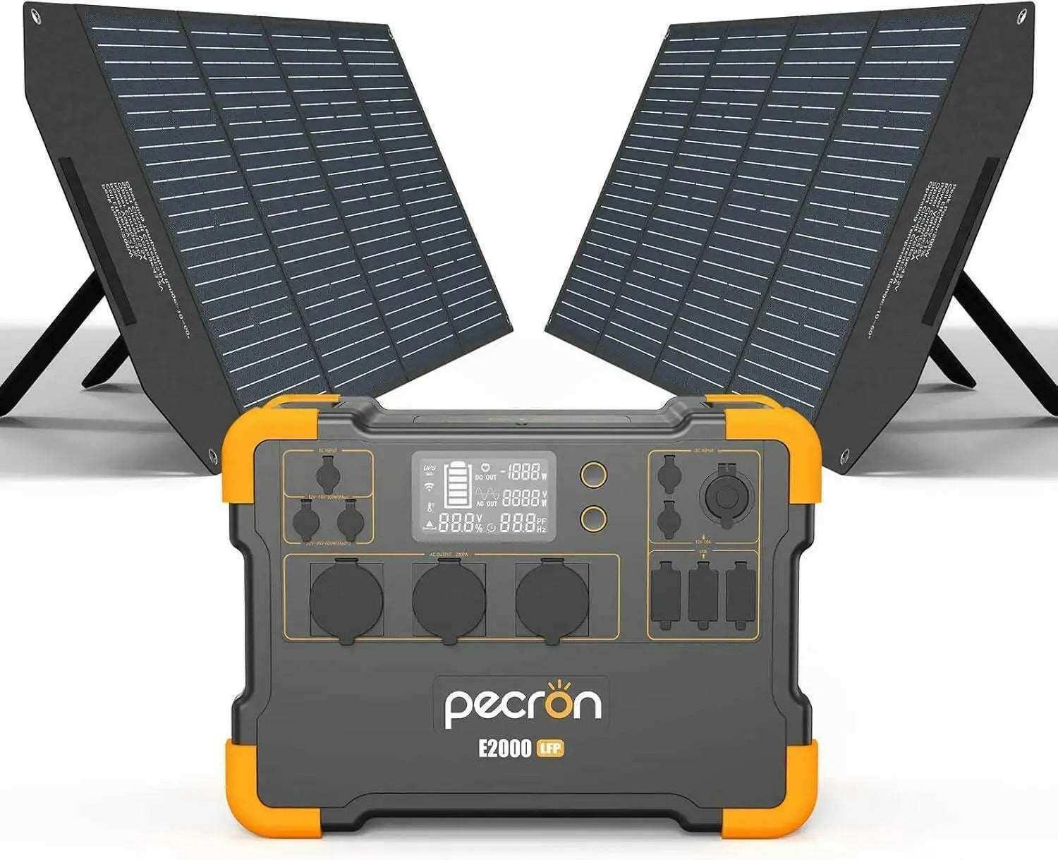 PECRON E2000LFP - Pakketilbud med 2 x solcellepaneler - PECRON.NO