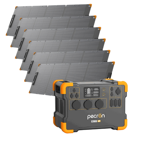 "Solkongen" Pecron E2000LFP bundle med 6 x solcellepaneler